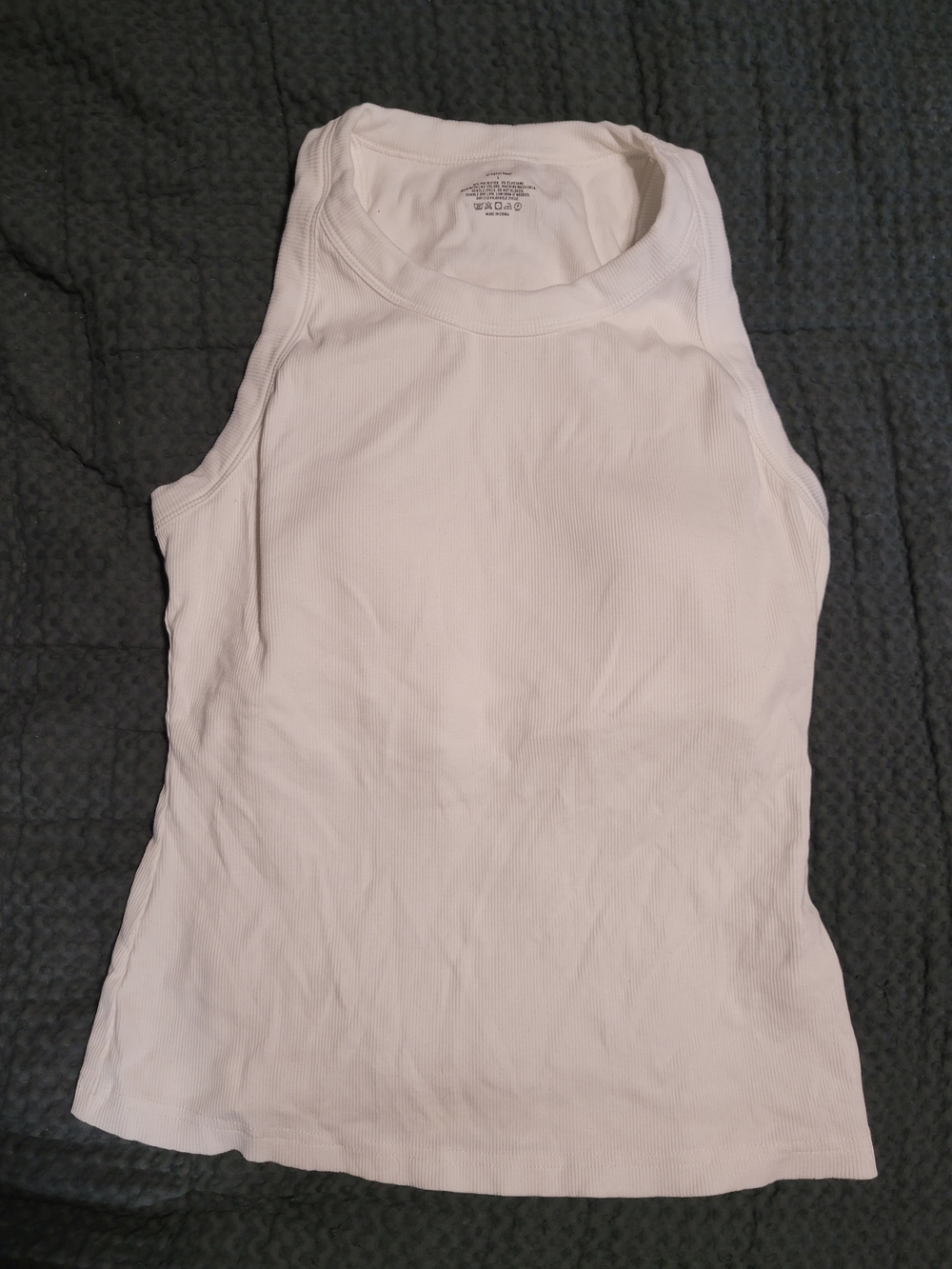 Classic White Ribbed Tank - Scoop Neck Sleeveless